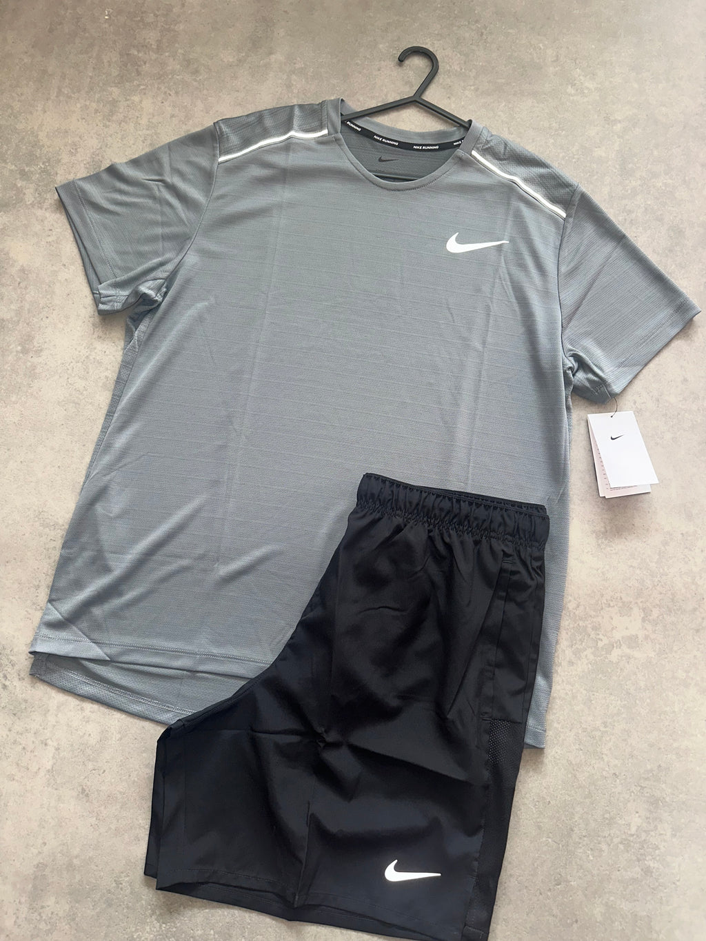 Nike miler short set - black / grey