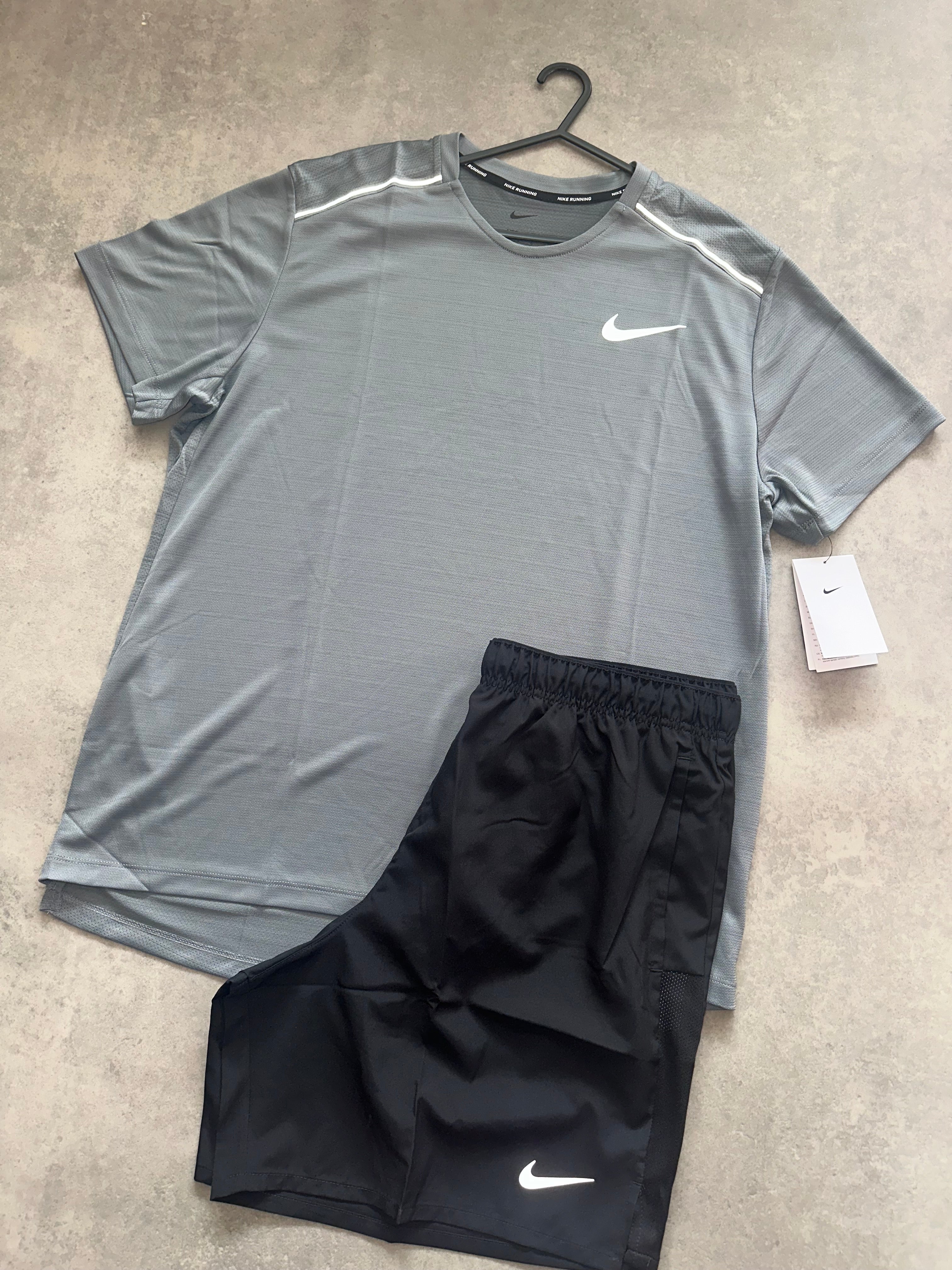 Nike miler short set - black / grey